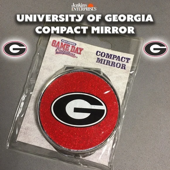 University of Georgia Red Glitter Compact Mirror “G” - Picture 2 of 11